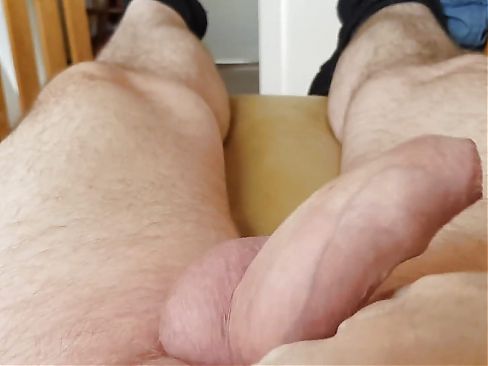My Husband Lies on the Couch and Plays with My Cock and Jerks My Cock Until Orgasm Comes